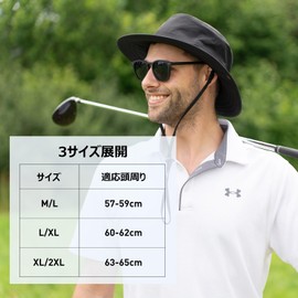 TOP-EX Safari Hat, Waterproof, Adventure Hat, Foldable, Boonie Hat, Stylish, Fishing Hat, Military Hat, Sun Hat, Hat, Men's, Removable, Chin Strap, Spring, Summer, Autumn, Winter, Outdoor, Bicycle,