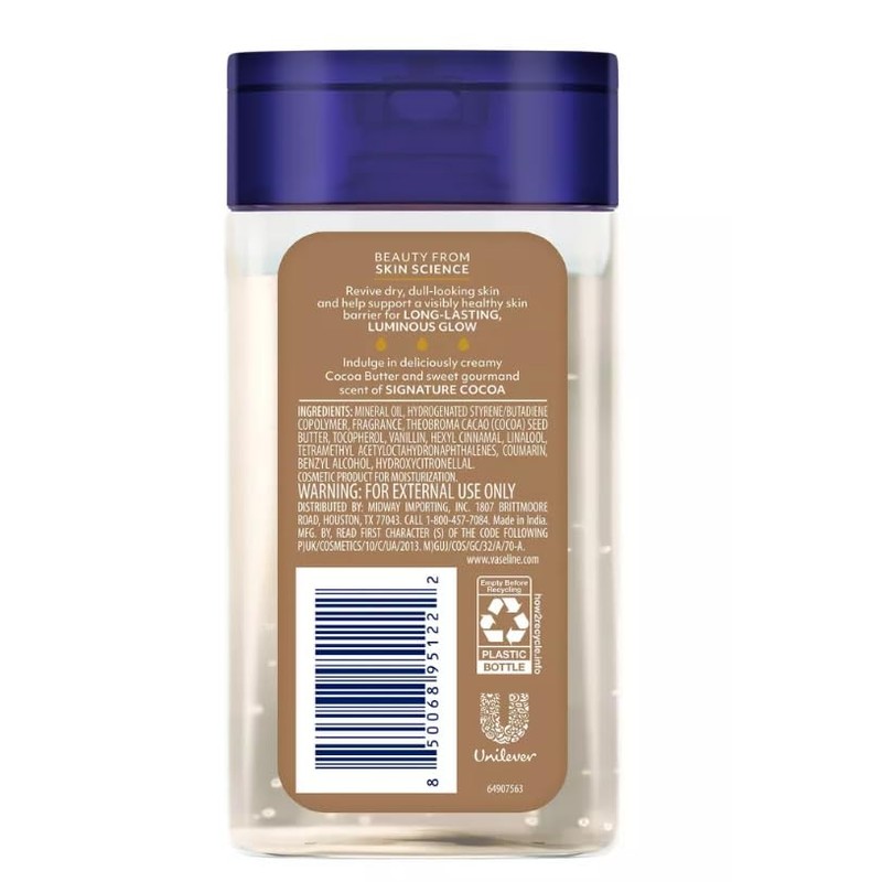 Vaseline Aceite en Gel Cocoa Radiant, Tamaño de Viaje, 50