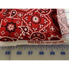 TC Studios Red Bandana cotton Fabric per yd  44" wide