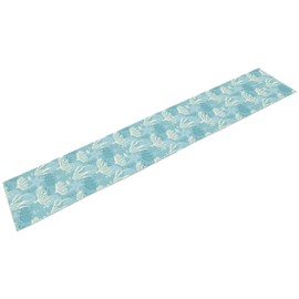 ShiTingYu Ocean Seaweed Coral Table Runner Beach Blue Nautical Starfish Coral Table Runner for Party Dinner Bedroom Kitchen Home 13x36 Inch