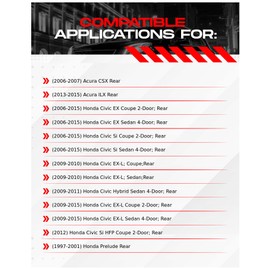 R1 Concepts Rear Brake Kit For 2006-2007 Acura CSX, 2013-2015 Acura ILX, 2006-2015 Honda Civic| Drilled Slotted Brake Rotors| Semi-Metallic Brake Pads and Rotors Kit| Hardware included