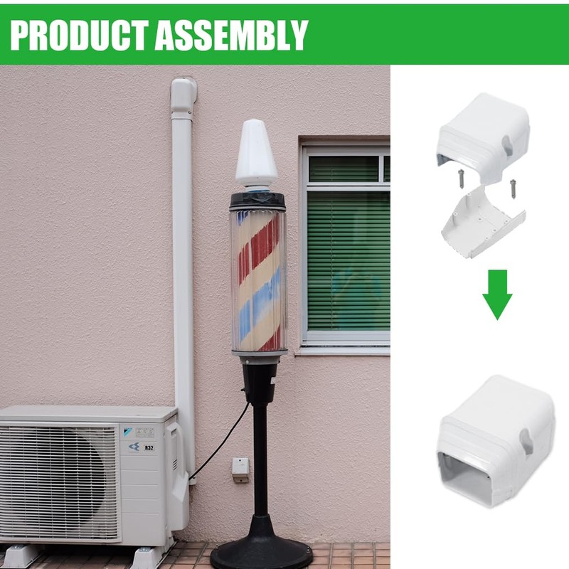 Cestluck 4" W Duct End, Decorative PVC Line Set Cover