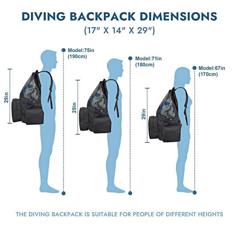 Dizokizo XL Mesh Scuba Diving Backpack, 110L Extra Large Dive