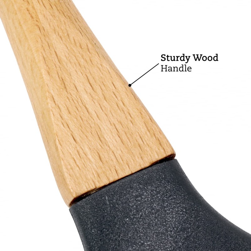 Beille Grey Nylon Ladle with Soft Grip Ergonomic Wooden Handle