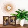 Lyeasw Double Hinged 3.5x5 Picture Frame, Rustic Two Opening 3.5