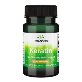 Swanson Keratin (from Tibetan Wool) - Natural Supplement Promoting Healthy Joints, Hair, Skin & Nails - Helps Nourish Healthy Connective Tissues - (60 Capsules, 50mg Each)