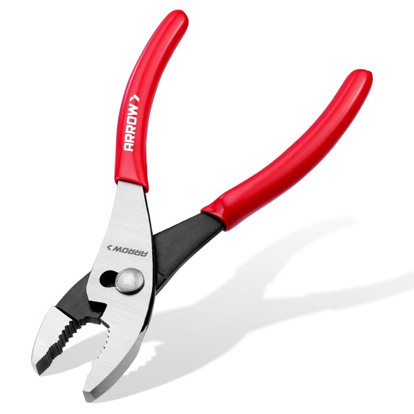 ARROW 8" Slip Joint Pliers, Pliers Tool with Thick Dip-Grip