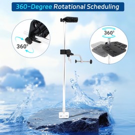 UNITACKLE Telescopic Portable Fish Finder Mount, Upgraded Version Transducer Pole Mount, 360 Degree Adjustable Large 3.31inch Clamp Opening for Boats, Canoes, and Kayaks