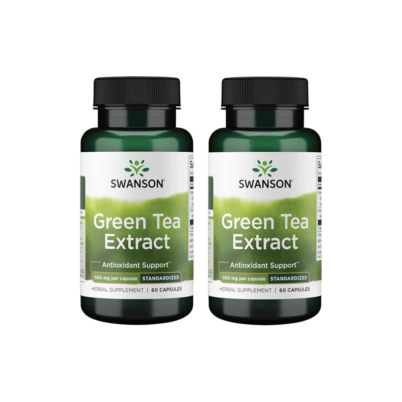 Swanson Green Tea Extract 500 Milligrams 60 Capsules (2 Pack)