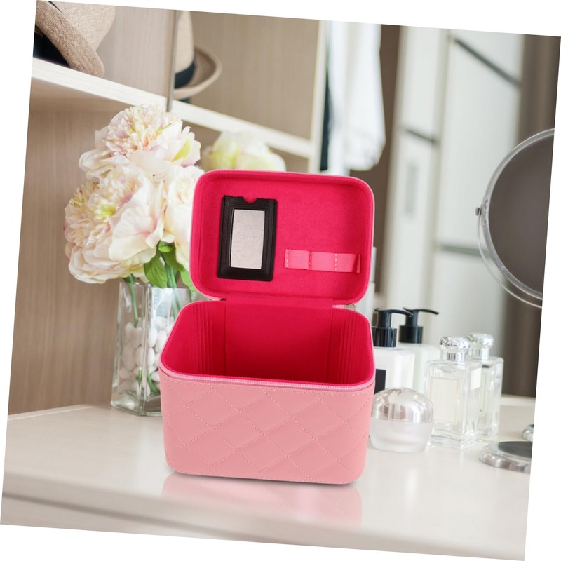 TOVINANNA Chic Quilted Makeup Organizer Case Spacious Travel Cosmetic Storage