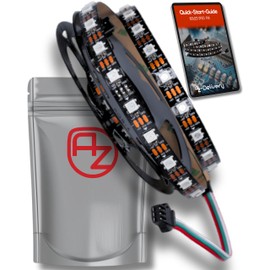 AZDelivery 1M WS2812B 60 LEDs/m 60 Pixels/m LED Strip RGB Addressable LED Strip with 5050 SMD LEDs IP20 Black Not Waterproof