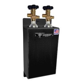 Pit Posse 468BK Co2 Carbon Dioxide Bottle Rack Aluminum Trailer Wall Mount 2 Bay Holder Race Car Enclosed Trailer-Made in USA