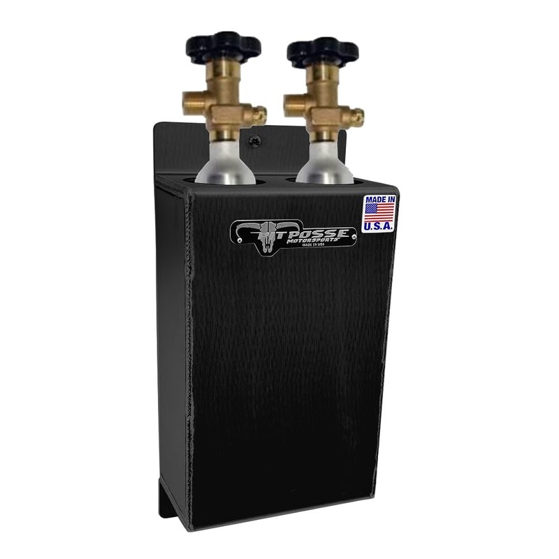 Pit Posse 468BK Co2 Carbon Dioxide Bottle Rack Aluminum Trailer