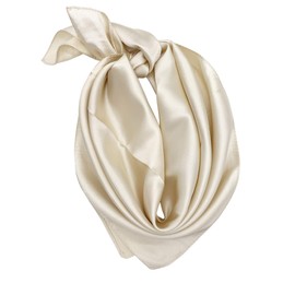 YOUR SMILE Silk Feeling Like Solid Color Scarf Women’s Fashion Pattern Large Square Satin Headscarf Headdress 24''x24'',Cream Ivory White