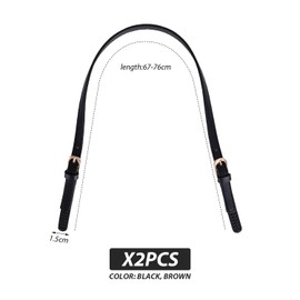 CHSZSH 2 Handbag Shoulder Straps, Handbag Handles, Bag Handles, Leather Bag Handles, Bag Handles, Removable Replacement Straps for Handbag Accessories, Replacement Handle Handbags, black