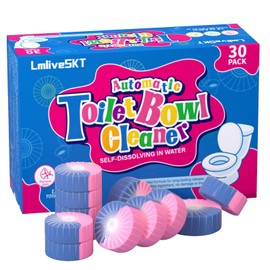 LmliveSKT Automatic Toilet Bowl Cleaner Tablets, 30-Pack Long-Lasting Toilet Tank Cleaner for Bathroom, Blue Water Freshener, Prevents Stains & Odor, Safe for All Toilets (30, Blue and Pink)