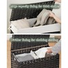 SETVSON Laundry Hamper with Lid Wicker Laundry Basket 112L, Black