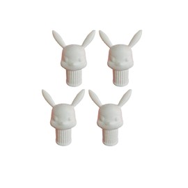 Valve Caps (4x) Rabbit, White
