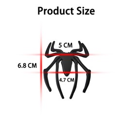 JNNJ Pack of 2 3D Spider Logo Car Stickers, Zinc Alloy Car Sticker, Universal Waterproof and Rustproof Vehicle Metal Sticker for Motorcycle Car Truck (Black)