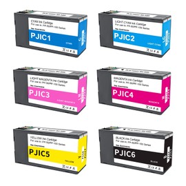 PP-50 PP-100 Ink Cartridges 6 Color Set PJIC1 PJIC2 PJIC3 PJIC4 PJIC5 PJIC6 C13S02A9991 Suitable for DiscProducer PP-50 PP-100 Printers (Black, Cyan, Magenta, Yellow, Light Cyan, Light Magenta, 6Pcs)