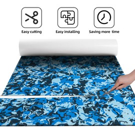 FOCEAN Boat Flooring EVA Foam Boat Decking Marine Flooring Brushed Texture Marine Mats for Boats Yacht Kayak RV 94.5"x15.7", Ocean Camo