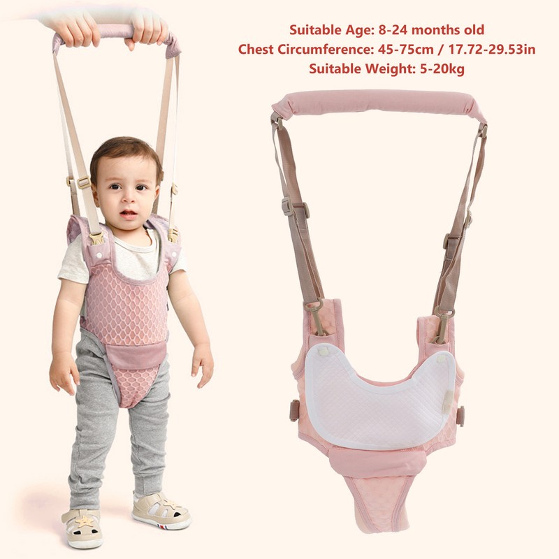 Baby Walking Harnesses Lightweight Adjustable Detachable Crotch Pad Handheld Toddler
