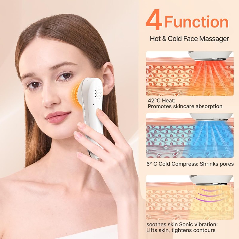 TOUCHBeauty Hot & Cold Facial Massager - Handheld Vibration Skin