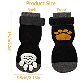 2 Pairs Dog Socks Paws Stop Licking,Protection for Injured Paws, Pet Grip Boots With Adjustable Strap for Indoor Outdoor Hardwood Floor Walking (M)