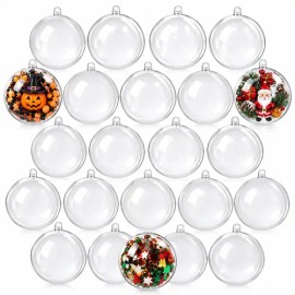 KEUNGK-guirnaldas decorativas,adornos decoracion,decoracion con luces led,decoracion para arbol de navidad - Esferas Transparentes De Plástico 8cm