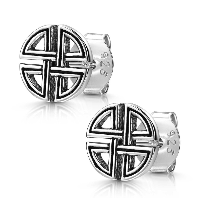 SO-203 Men's Earrings 925 Silver Celtic Knot