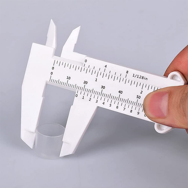 Calibre de plástico Vernier de doble escala de 150 mm,