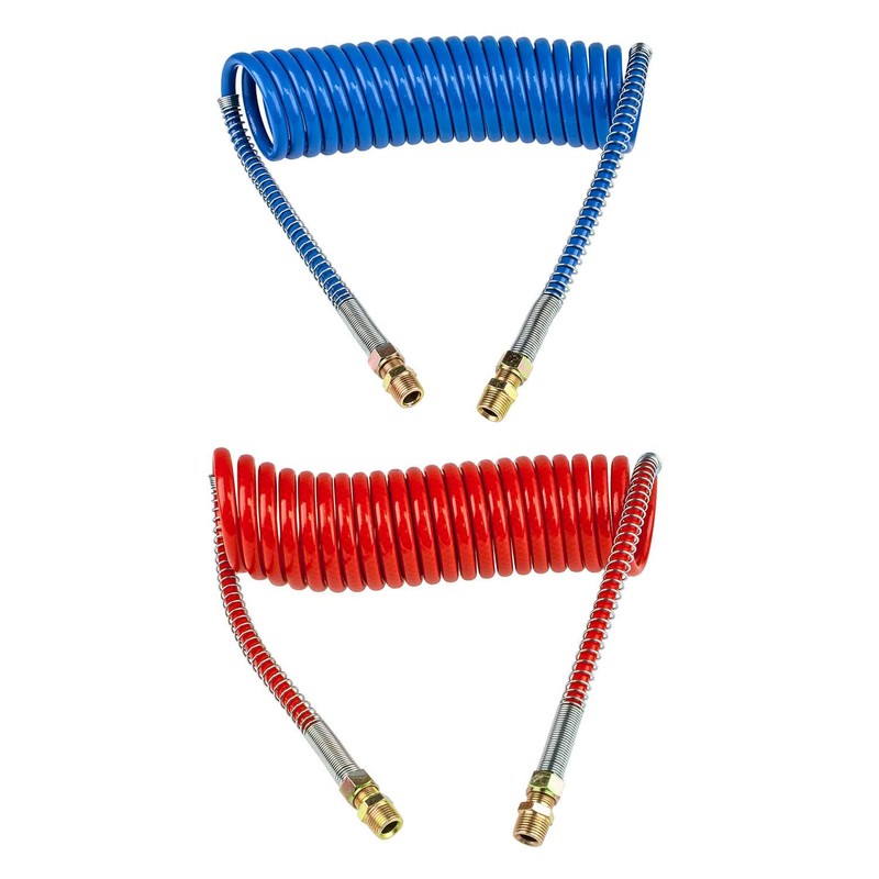 15' RED AND BLUE COIL COILED AIR LINE HOSE SET
