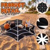 Breling Spiderweb-Shaped Beach Blanket 60 x 60 Inch Summer Halloween
