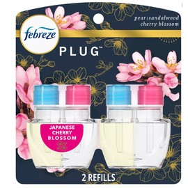 Febreze Plug In Air Freshener, Odor-Fighting Scented Oil Refill, Japanese Cherry Blossom, 2 Refill