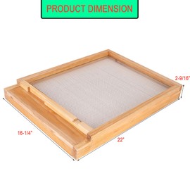 Screened Bottom Board 10 Frame with Entrance Reducer, Bee Hive Bottom Board for Beehive 10 Frame with Solid Wood, Bee Hive Separated Board Beekeeping Supplies