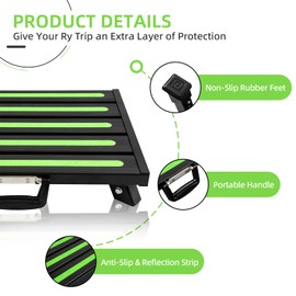 GarfatolRv 19”×14.5” Large RV Steps with Glow in The Dark Tapes Adjustable RV Step Aluminum RV Step Supports Up to 1500 lbs(Black)