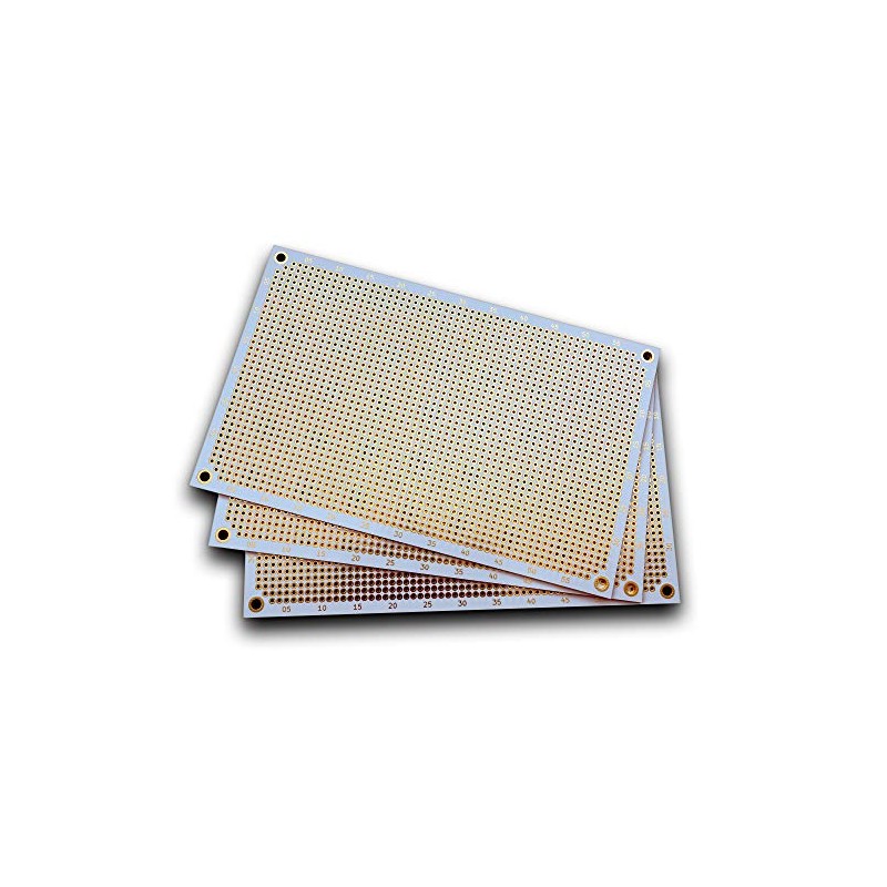 Double sided perforated grid board with round pads.