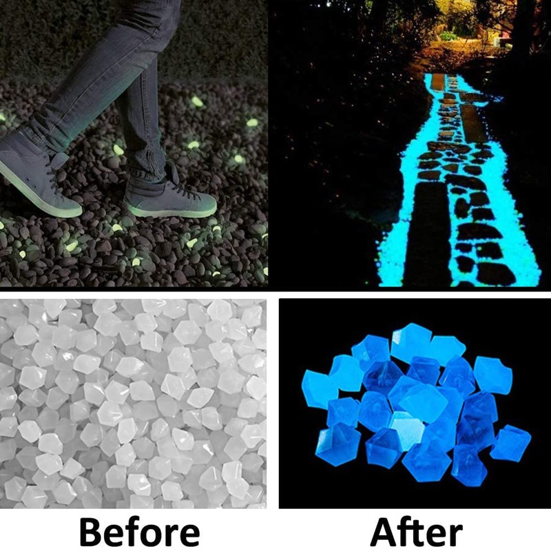 Pack of 300 Luminous Stones Garden in the Dark, Fluorescent