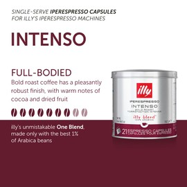 illy Coffee iperEspresso Capsules - Single-Serve Coffee Capsules & Pods – Intenso Dark Roast with Notes of Cocoa & Fruit - For iperEspresso Capsule Machines – 21 Count, 141g