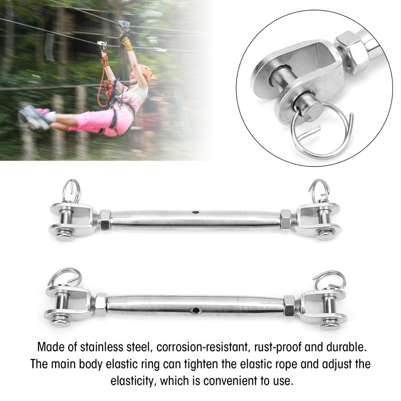 2pcs Jaw and Jaw Turnbuckle Stainless Steel Turnbuckle Rigging Screw