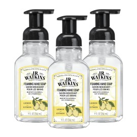 J.R. Watkins Foaming Hand Soap Pack of 3 Lemon Scent Nourishing 9 Fl Oz