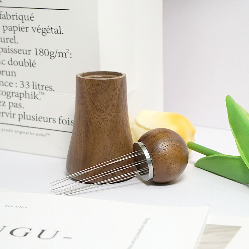 Coffee Stirrer Tool Wood Handle Stainless Steel Needle Easy to