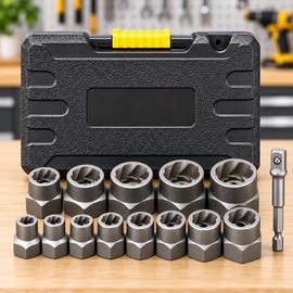 14-Piece Damaged Nut and Bolt Extractor Socket Set with Case