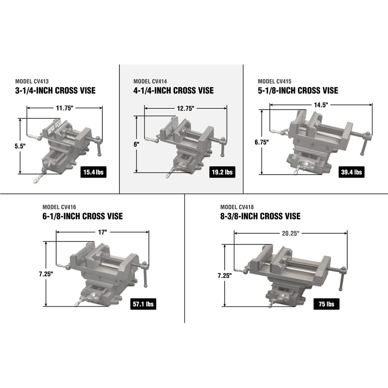WEN Cross Vise, 4.25-Inch with Compound Slide for Mills and