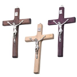 VEOIRXU 3 Pieces Jesus Cross, Wooden Wall Cross, Crucifix Wall Cross, Religious Home Decoration, Easter Party Home Decoration, Living Room Wall Decoration, Suitable for Entrance, Office, Living Room