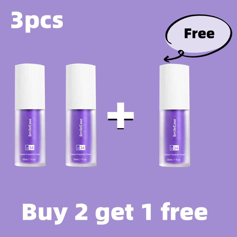 V34 purple toothpaste hismile colour corrector Whitening teeth karang gigi