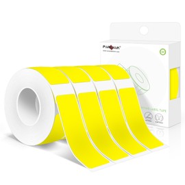 PARLAIM Label Maker Tape,14X50MM(1/2" X1 7/8") Thermal Label Stickers,Thermal self-Adhesive Labels Compatible with D30 Label Maker,Thermal Label Paper for Home/Office 520PCS/4Rolls Yellow