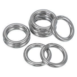 PATIKIL Anillo en O metálico de 1", 8 piezas de anillos en O de acero inoxidable 304 resistentes para manualidades de bricolaje, cinturones, correas para perros, macramé, 4x25mm