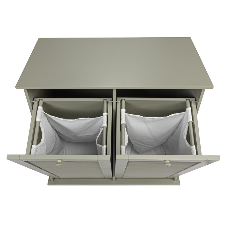 Household Essentials Tilt-out Cabinet Laundry Sorter with Shutter Front, Grey