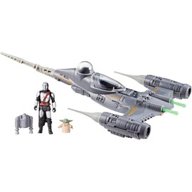 STAR WARS Epic Hero Series The Mandalorian's N-1 Starfighter Ship 4-Inch Scale Grogu & Mandalorian Action Figures, Toys for Boys & Girls Ages 4+